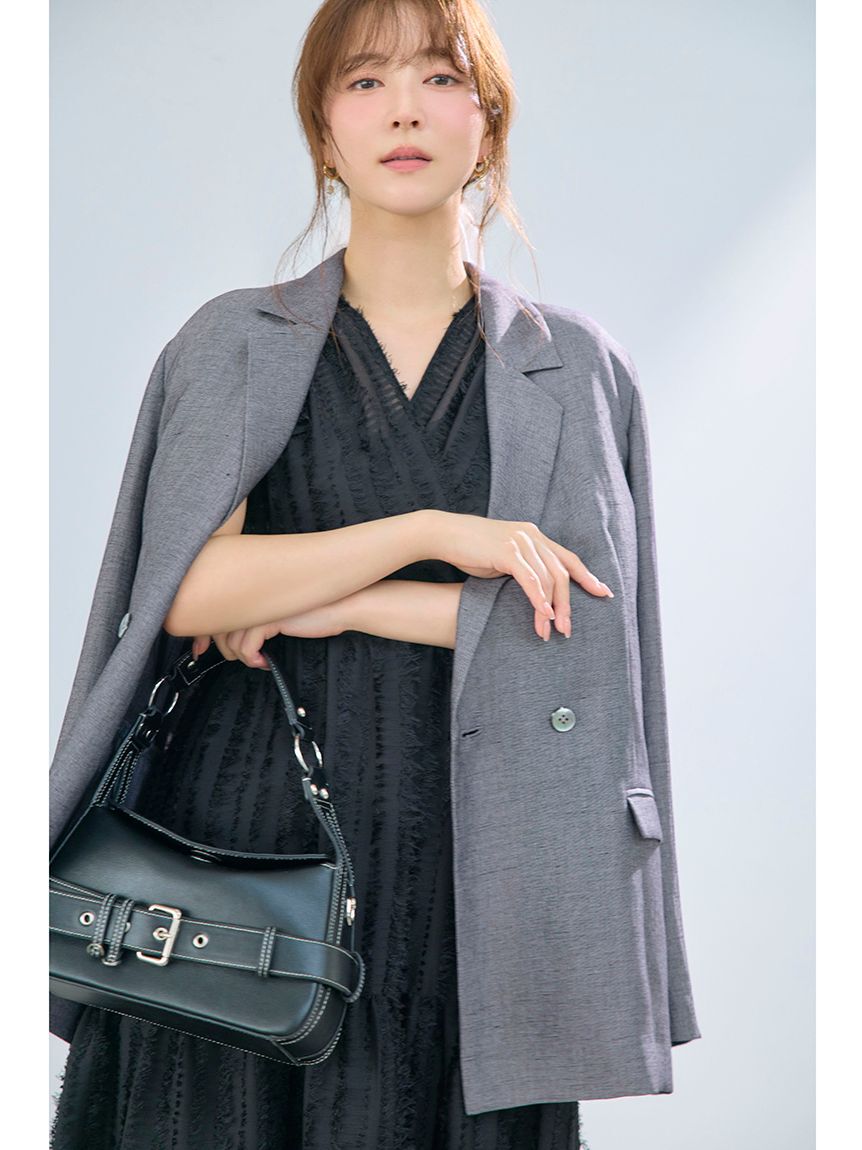 FRAY I.D「【00サイズあり】フリンジジャカードティアードワンピース」|ワンピース|