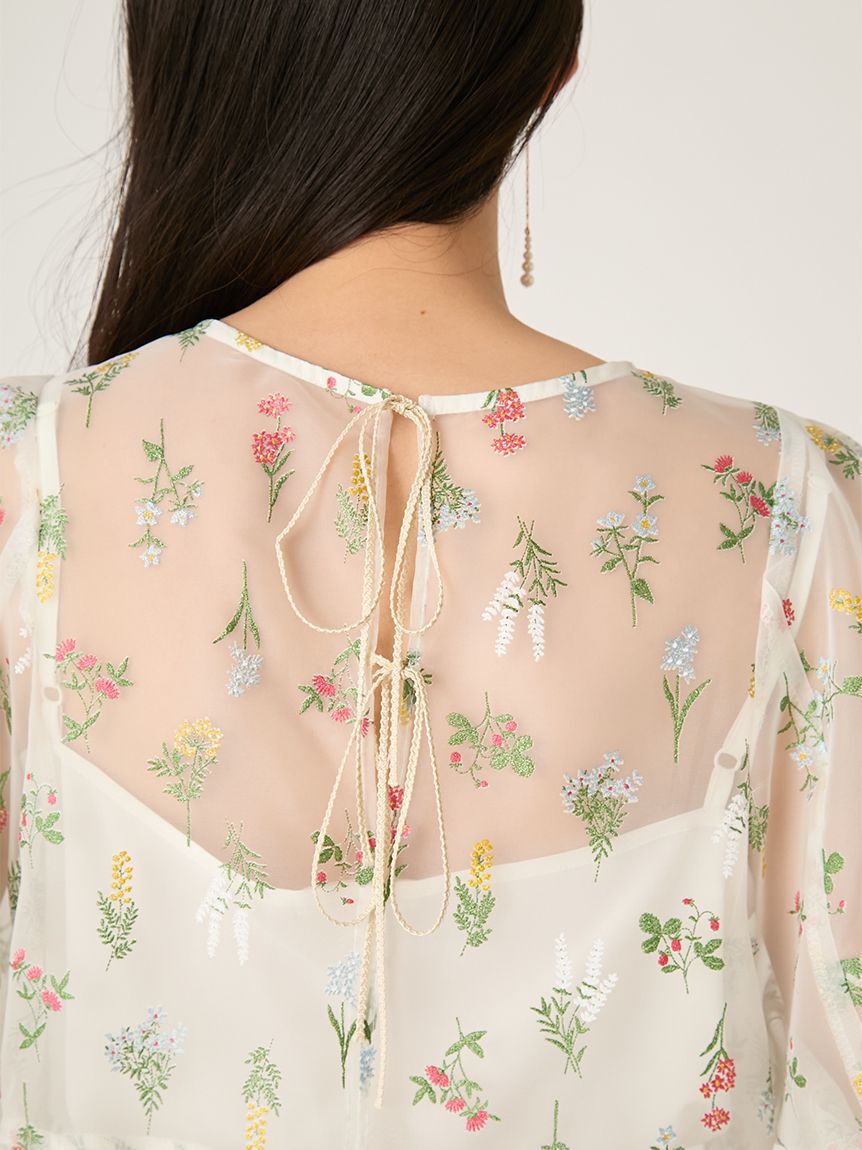 FRAY I.D「フラワーブライズオーガンジーチュニックブラウス」|シャツ・ブラウス|