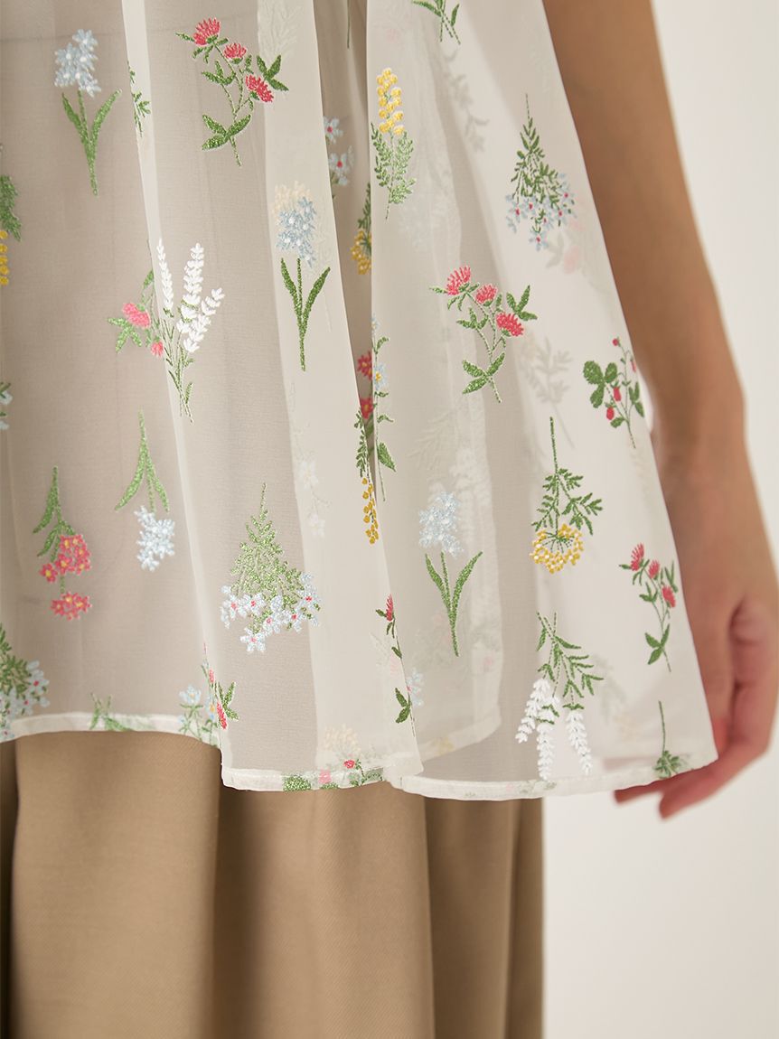 FRAY I.D「フラワーブライズオーガンジーチュニックブラウス」|シャツ・ブラウス|