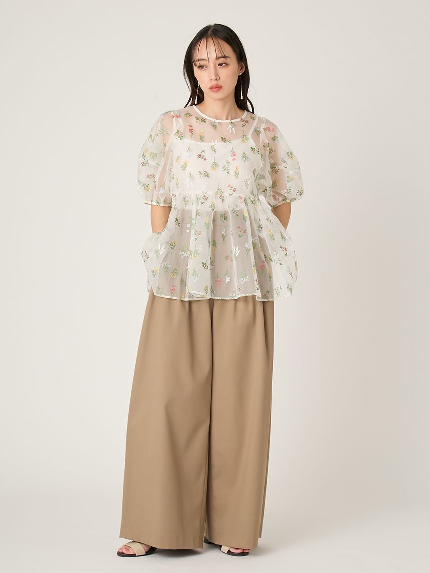 FRAY I.D「フラワーブライズオーガンジーチュニックブラウス」|シャツ・ブラウス|