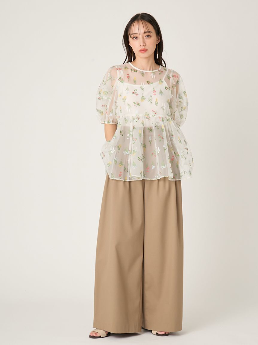 FRAY I.D「フラワーブライズオーガンジーチュニックブラウス」|シャツ・ブラウス|