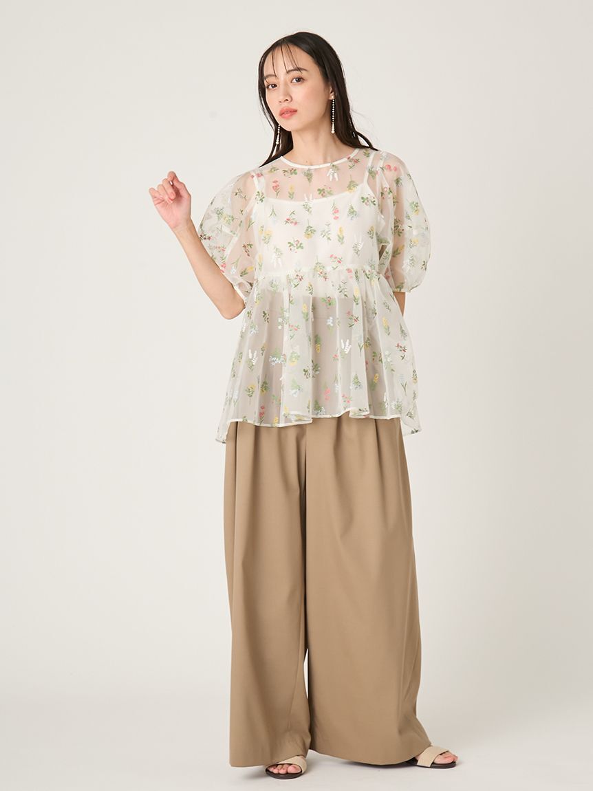 FRAY I.D「フラワーブライズオーガンジーチュニックブラウス」|シャツ・ブラウス|