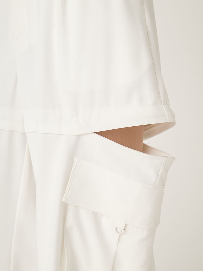 FRAY I.D「サイドファスナーカーゴパンツ／ウォッシャブル・防シワ・接触冷感」|チノ|