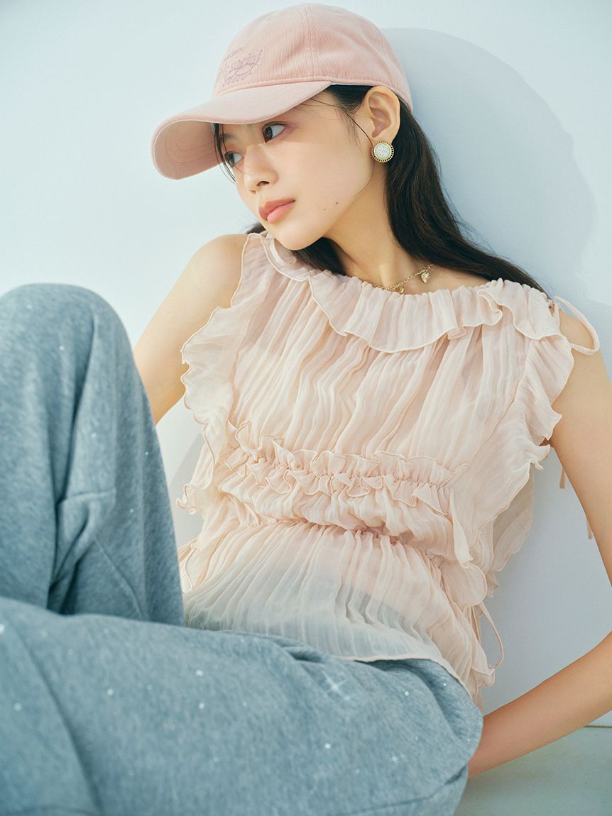 LILY BROWN「フリルシャーリングブラウス」|シャツ・ブラウス|