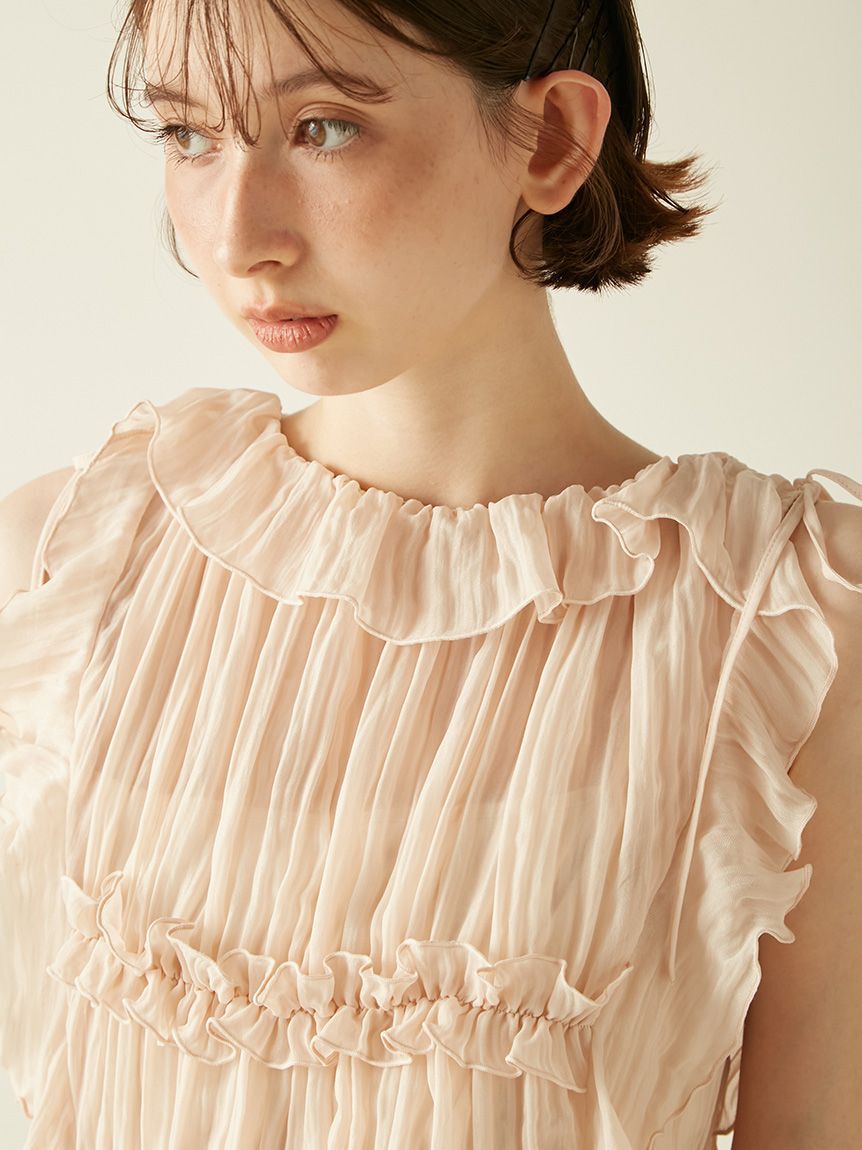 LILY BROWN「フリルシャーリングブラウス」|シャツ・ブラウス|