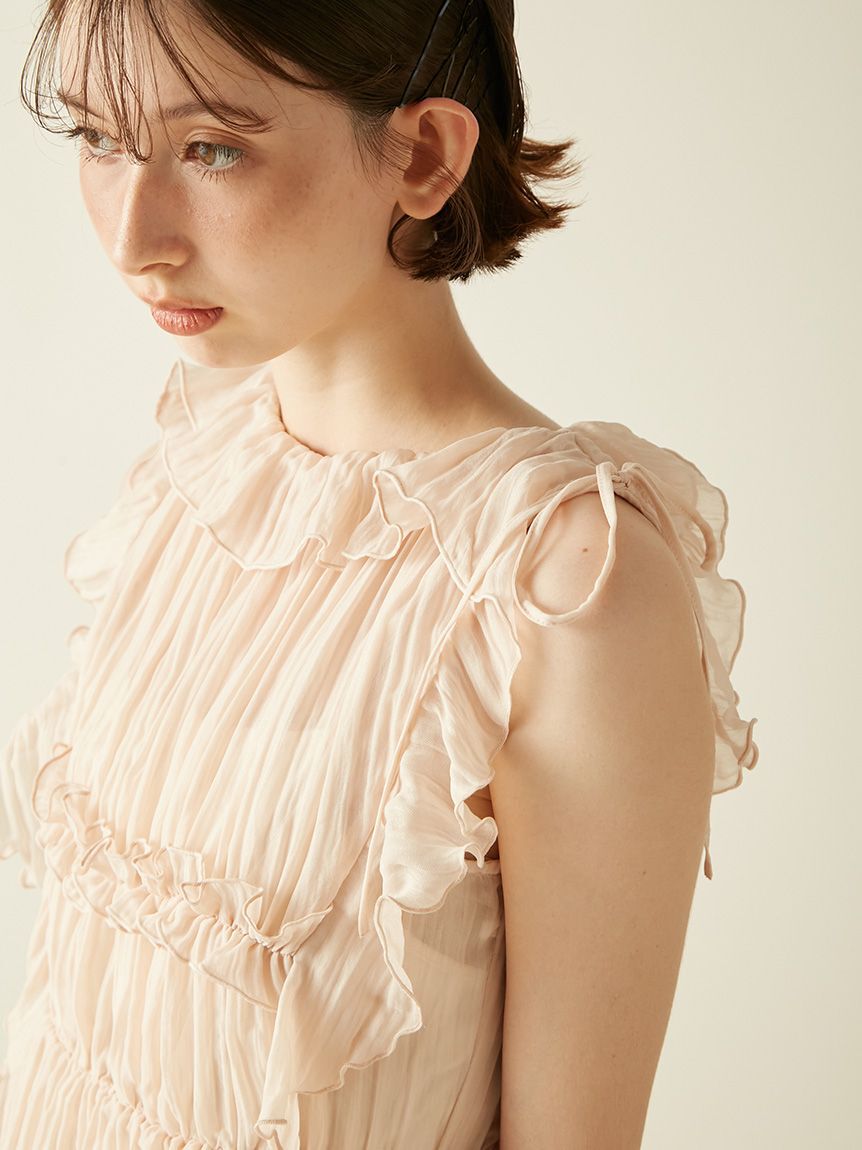 LILY BROWN「フリルシャーリングブラウス」|シャツ・ブラウス|