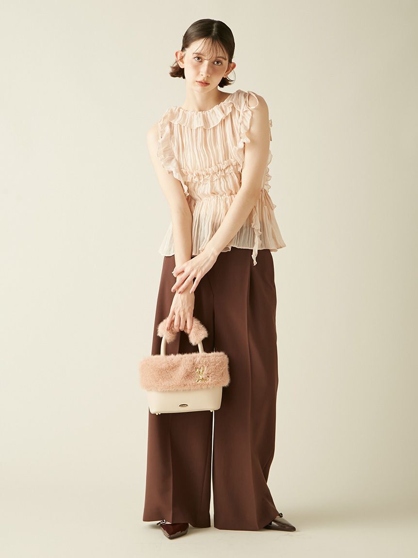 LILY BROWN「フリルシャーリングブラウス」|シャツ・ブラウス|