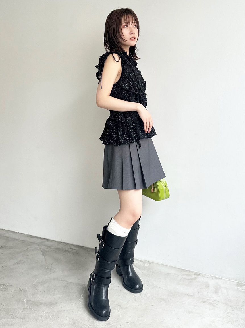 LILY BROWN「フリルシャーリングブラウス」|シャツ・ブラウス|