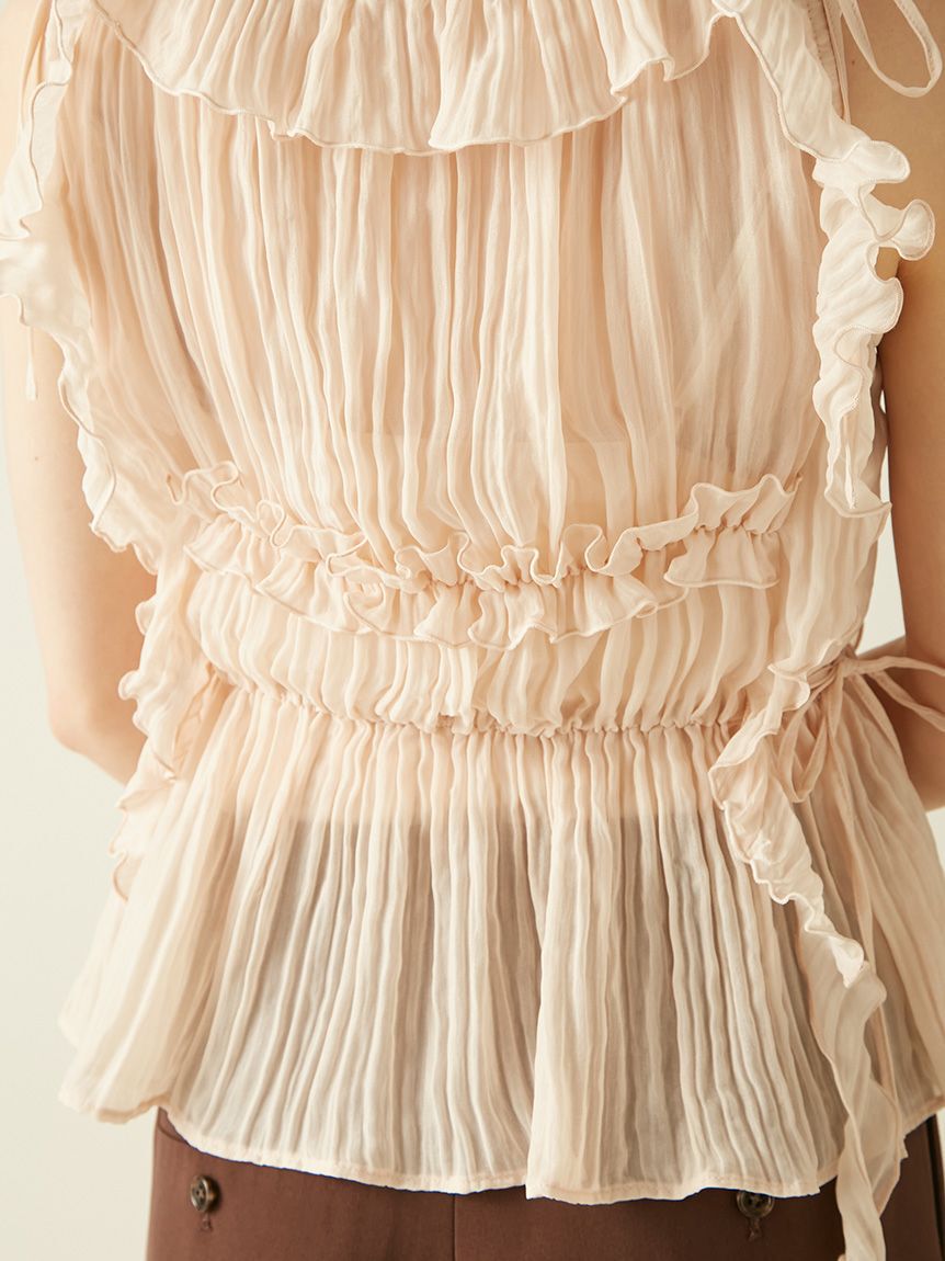 LILY BROWN「フリルシャーリングブラウス」|シャツ・ブラウス|