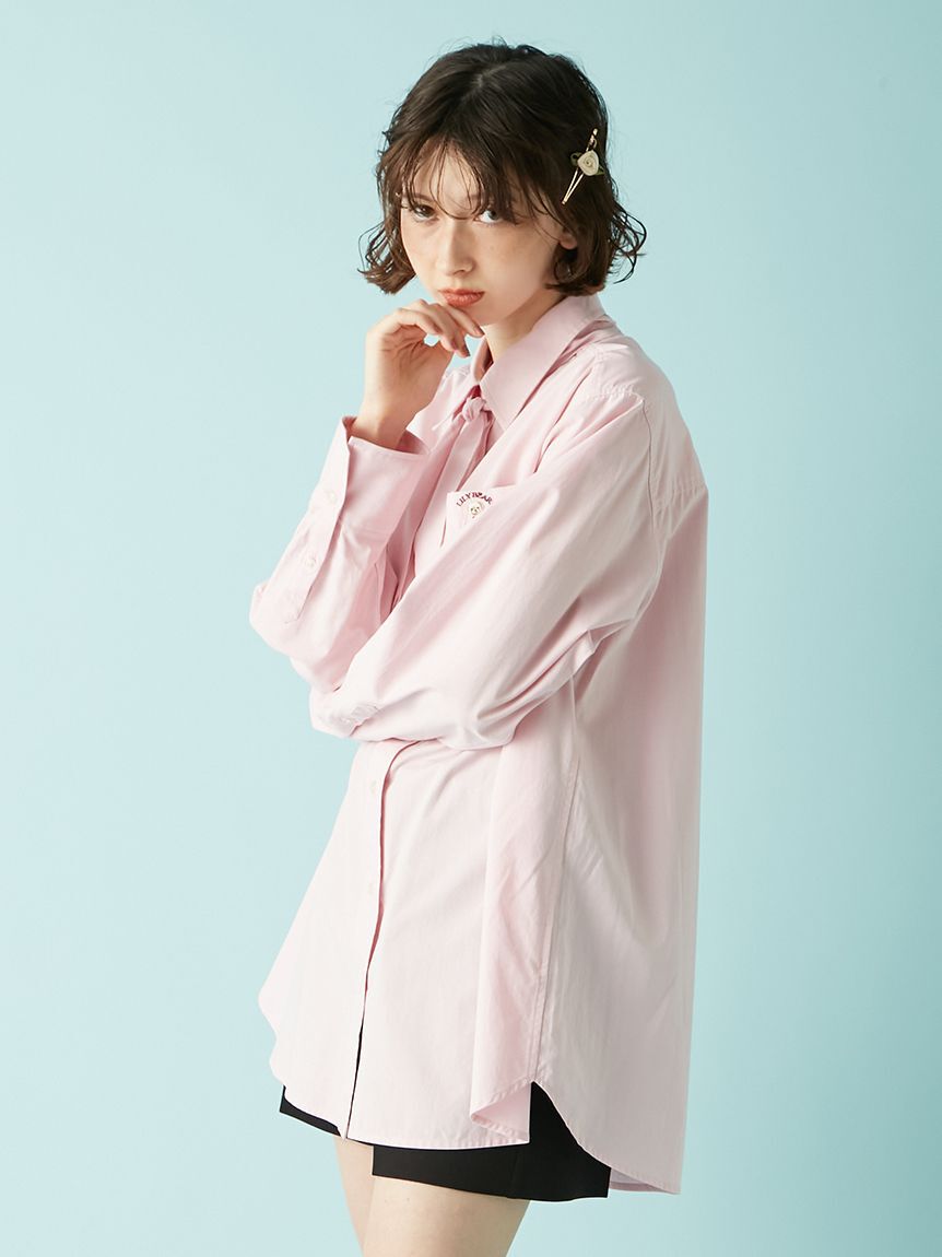 LILY BROWN「Lily Bearスカーフ付きオーバーシャツ」|シャツ・ブラウス|