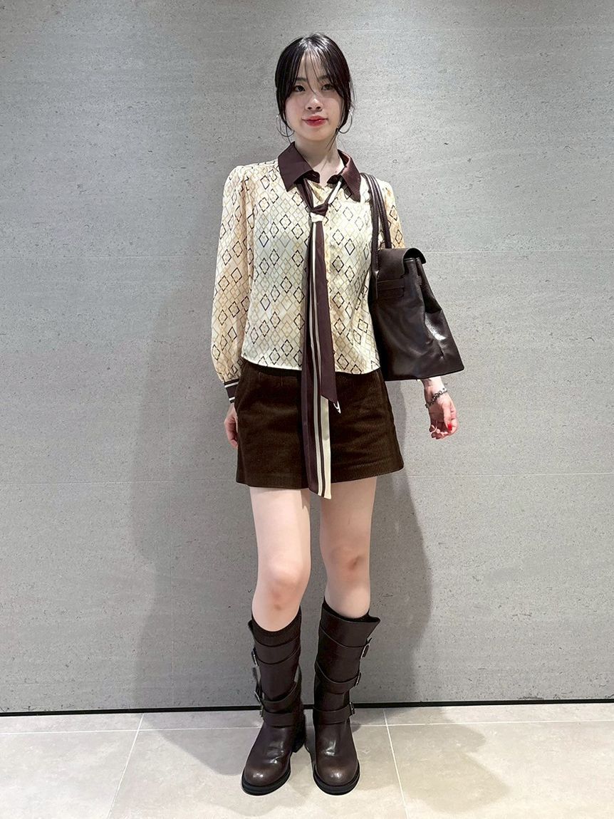 LILY BROWN「クラシカルパターンボウタイブラウス」|シャツ・ブラウス|