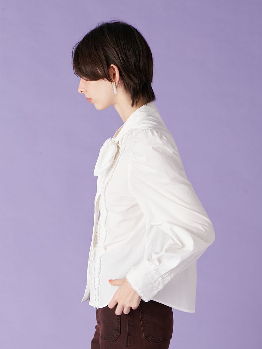 LILY BROWN「ボウタイフリルレースブラウス(Hearts2Hearts着用)」|シャツ・ブラウス|