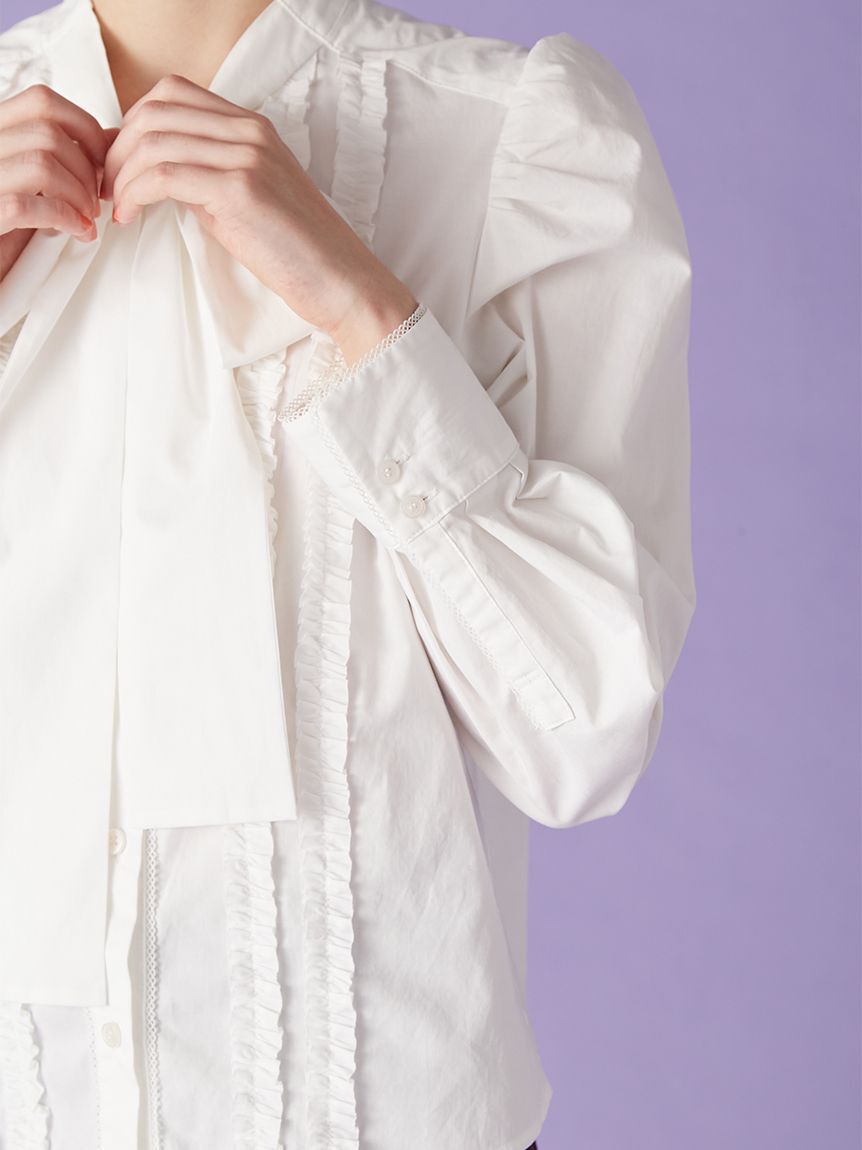 LILY BROWN「ボウタイフリルレースブラウス(Hearts2Hearts着用)」|シャツ・ブラウス|