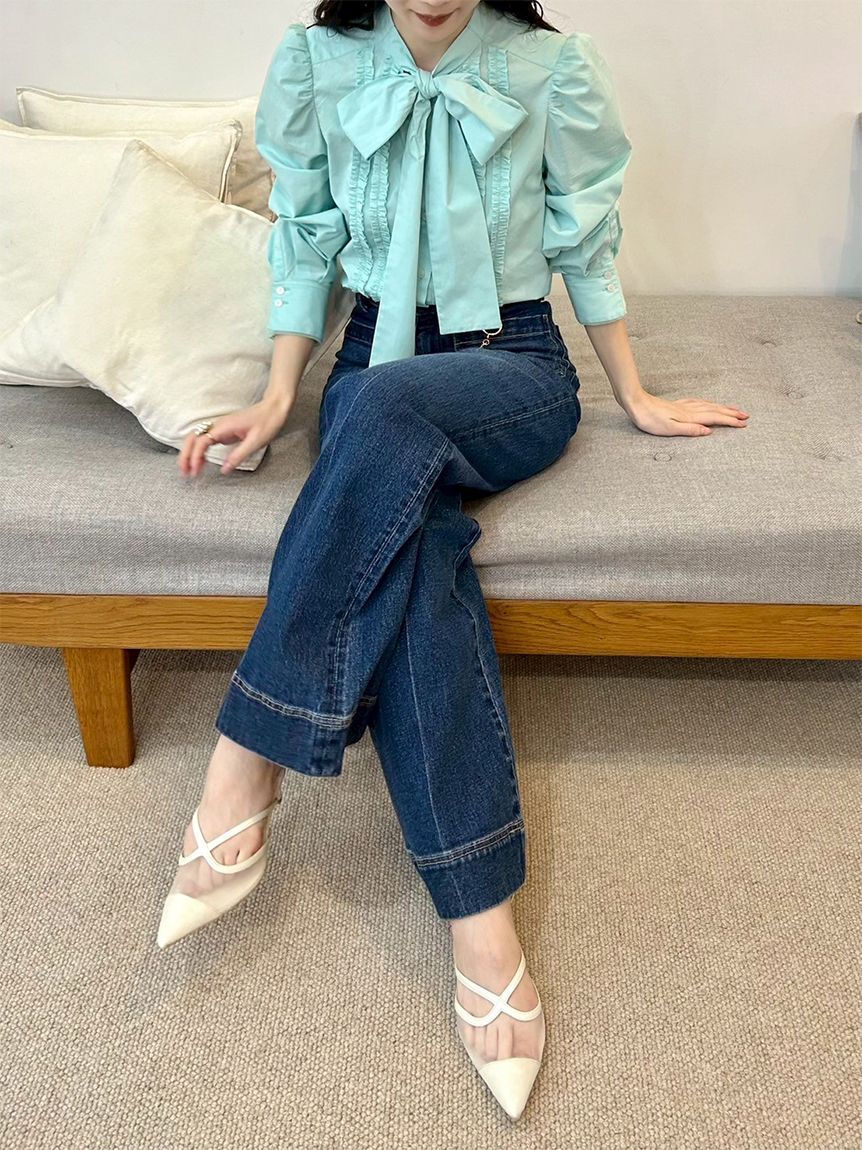 LILY BROWN「ボウタイフリルレースブラウス(Hearts2Hearts着用)」|シャツ・ブラウス|