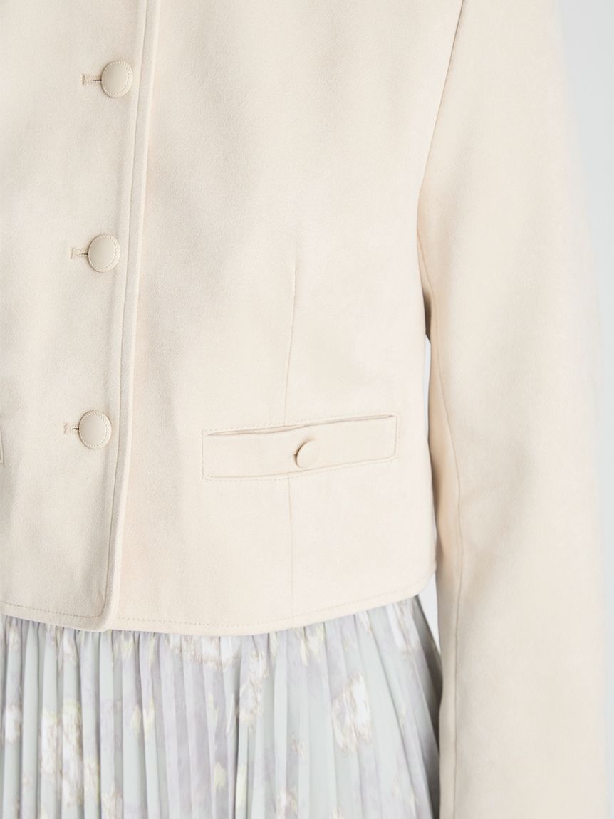 CELFORD「レザーライクノーカラージャケット」|ノーカラージャケット|