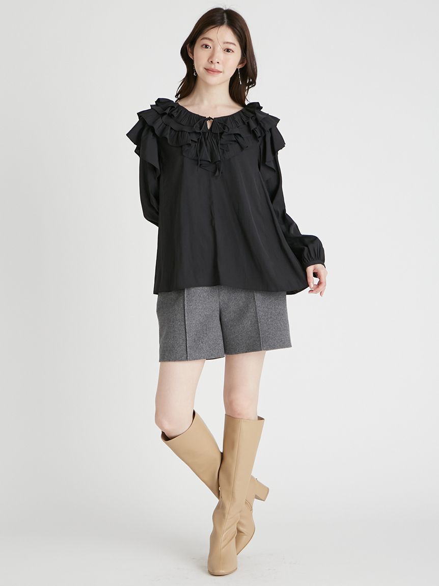 CELFORD「ラッフルプリーツ割線ブラウス」|シャツ・ブラウス|