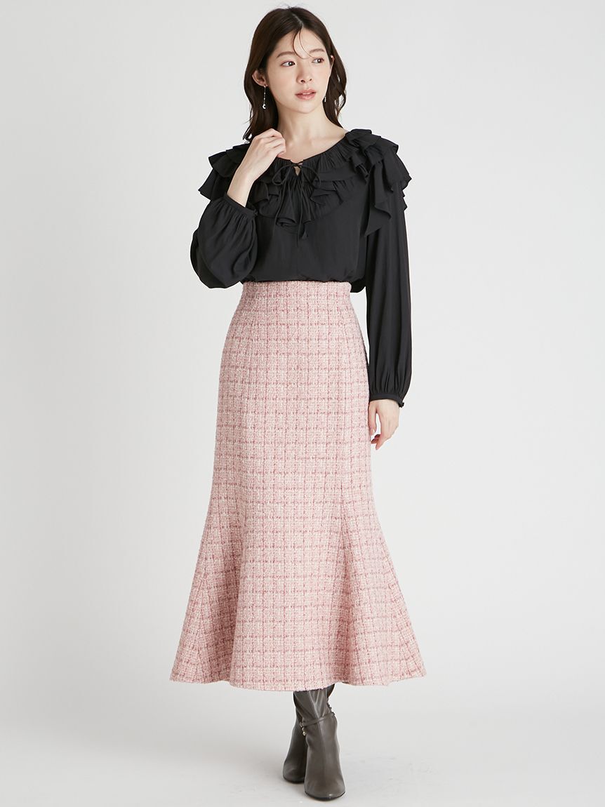 CELFORD「ラッフルプリーツ割線ブラウス」|シャツ・ブラウス|