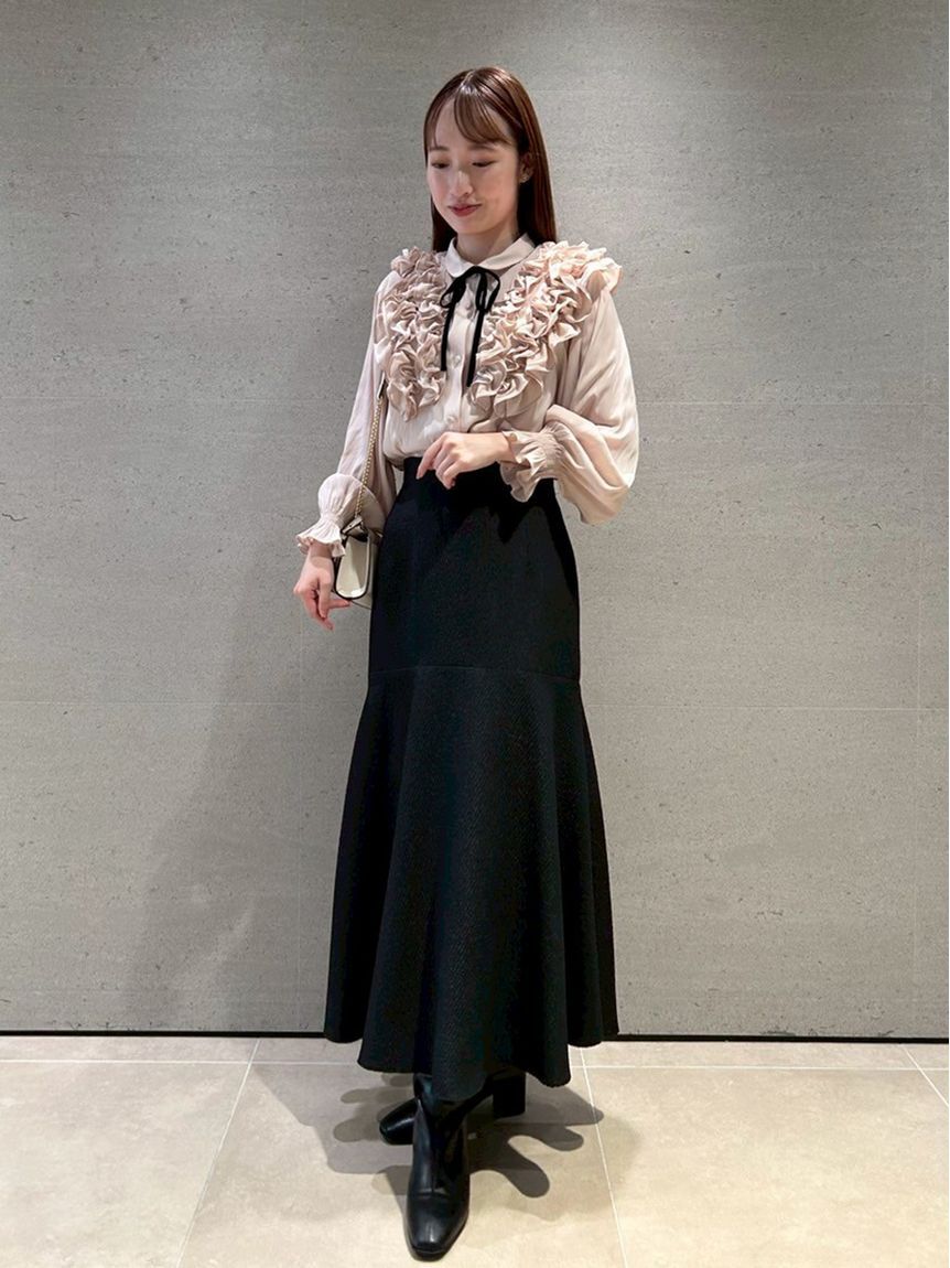 CELFORD「【ウォッシャブル】フリルヨークシャツカラーブラウス」|シャツ・ブラウス|