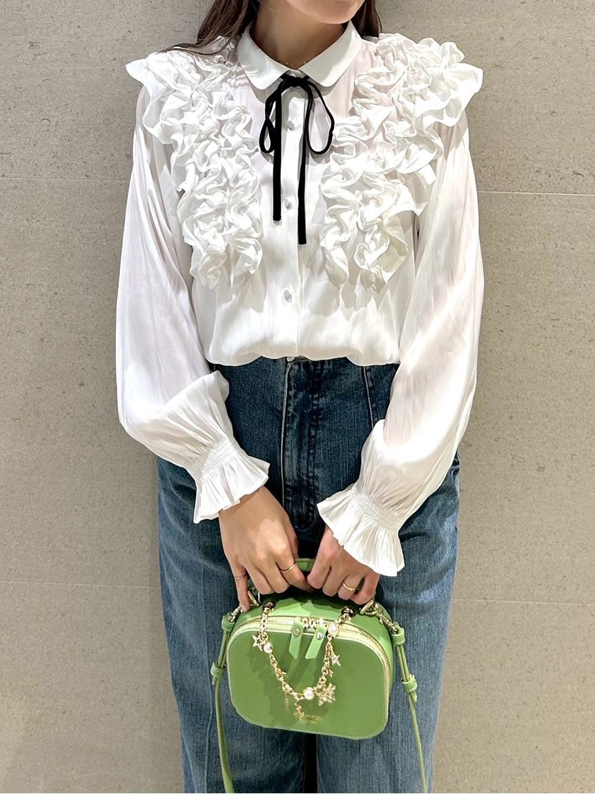 CELFORD「【ウォッシャブル】フリルヨークシャツカラーブラウス」|シャツ・ブラウス|