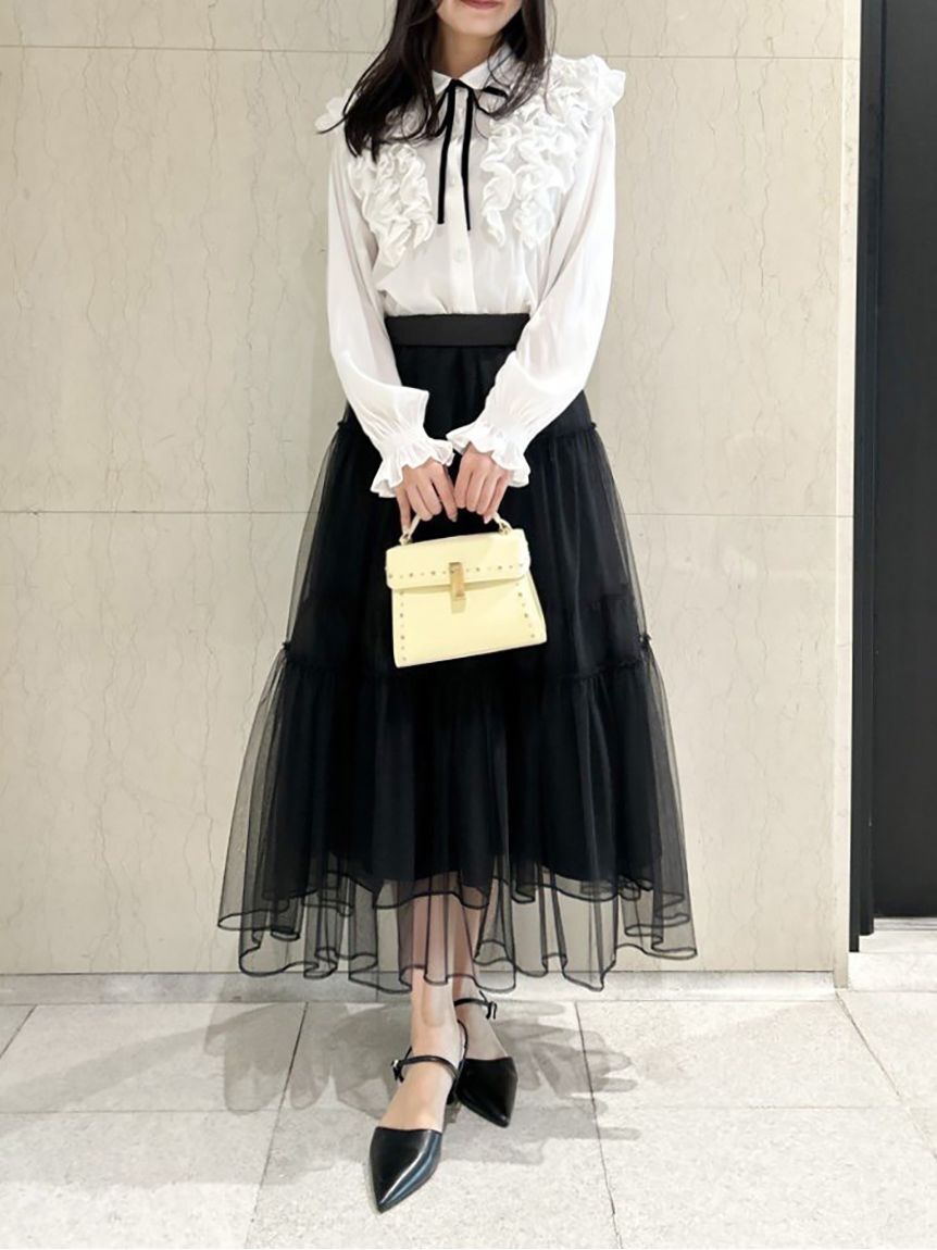 CELFORD「【ウォッシャブル】フリルヨークシャツカラーブラウス」|シャツ・ブラウス|