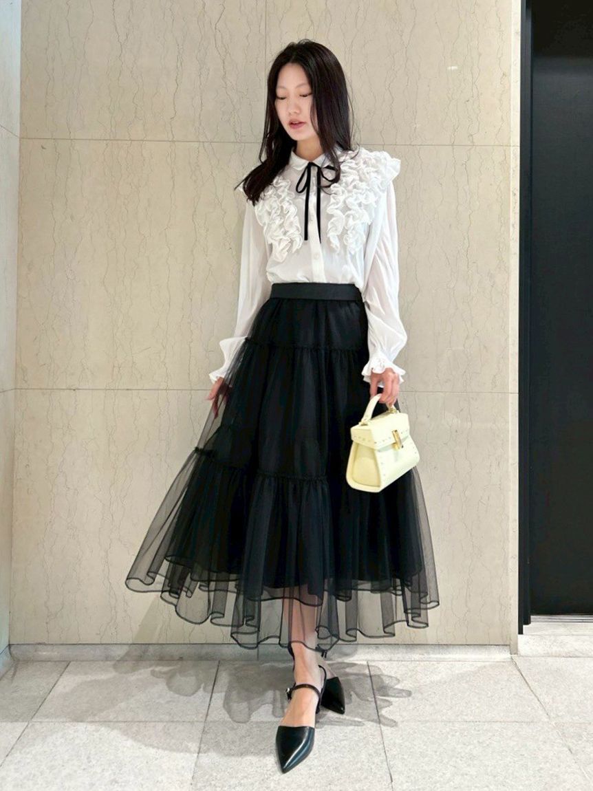 CELFORD「【ウォッシャブル】フリルヨークシャツカラーブラウス」|シャツ・ブラウス|