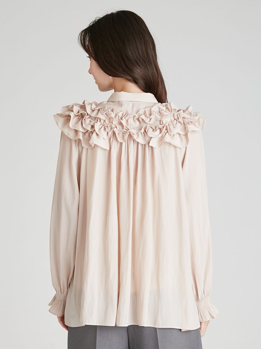CELFORD「【ウォッシャブル】フリルヨークシャツカラーブラウス」|シャツ・ブラウス|