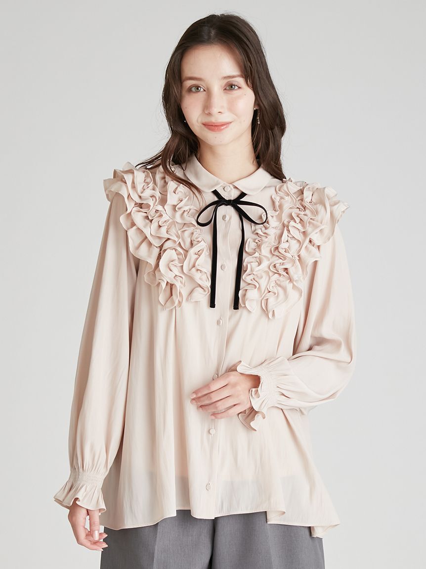 CELFORD「【ウォッシャブル】フリルヨークシャツカラーブラウス」|シャツ・ブラウス|LPNK
