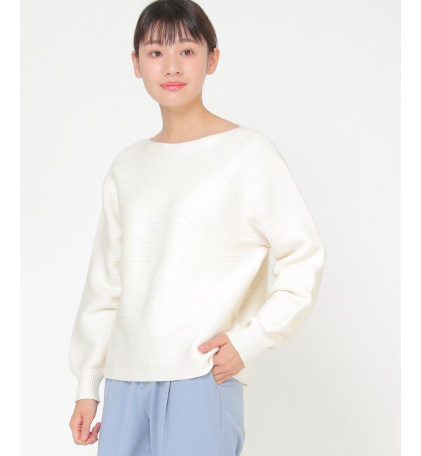 IKKA LOUNGE「シームレスガータードルマンニット」|プルオーバー|オフホワイト