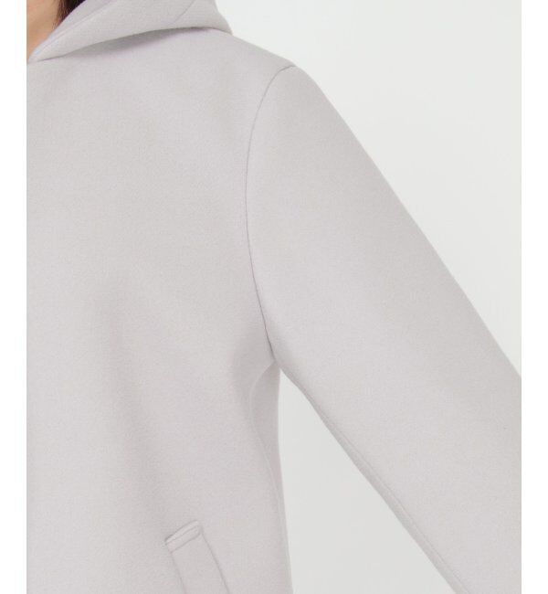 ikka「RENUメルトンフード取り外しジャケット」|ノーカラーコート|