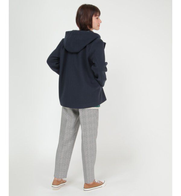 ikka「RENUメルトンフード取り外しジャケット」|ノーカラーコート|