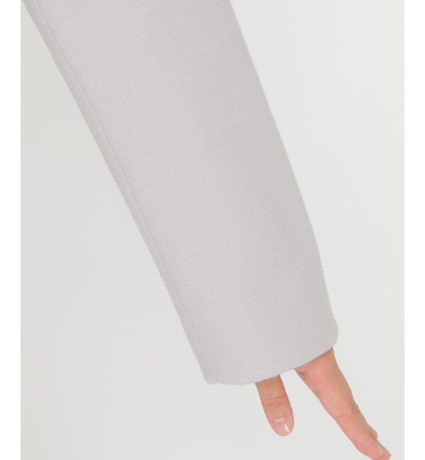 ikka「RENUメルトンフード取り外しジャケット」|ノーカラーコート|