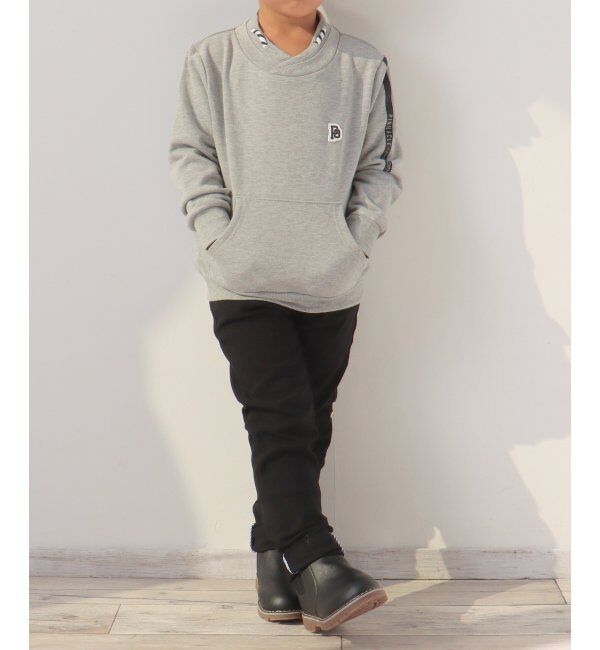 ikka kids「【キッズ】チビハイネック袖ロゴトレーナー（100~160cm）」|Tシャツ・カットソー|