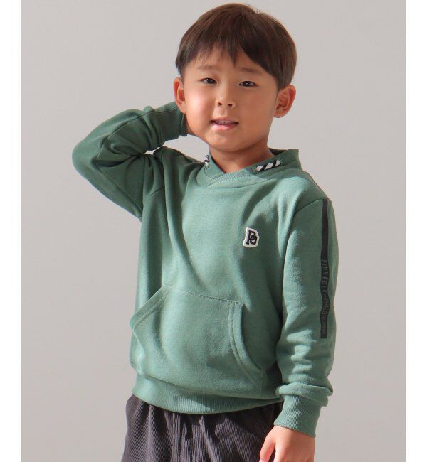 ikka kids「【キッズ】チビハイネック袖ロゴトレーナー（100~160cm）」|Tシャツ・カットソー|グリーン