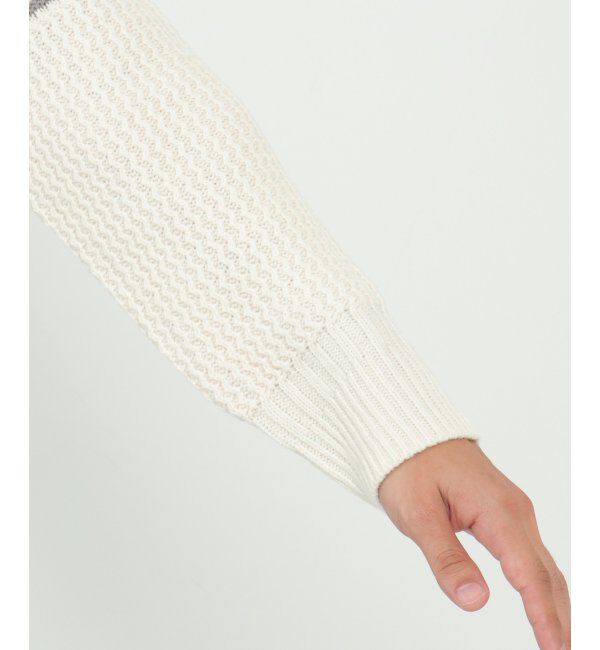 ikka「編地MIXパネルボーダーニット」|プルオーバー|