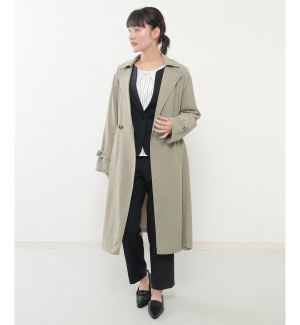 ikka「花粉リリースゆるトレンチ」|トレンチコート|