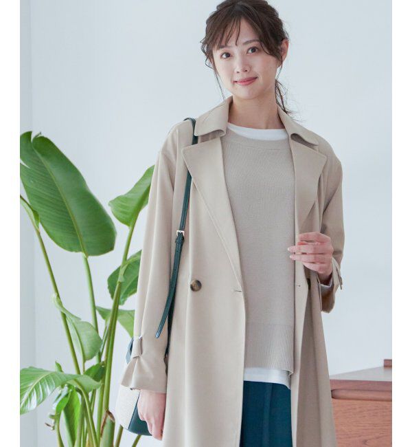 ikka「花粉リリースゆるトレンチ」|トレンチコート|