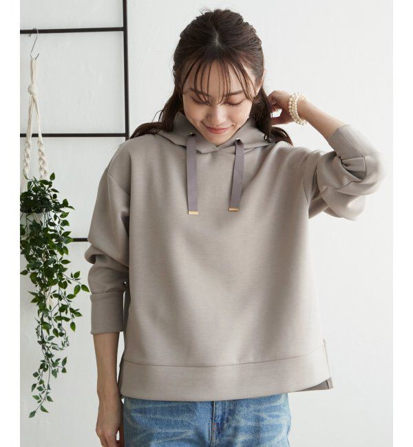 ikka「ダンボールニットフードパーカー」|パーカー|