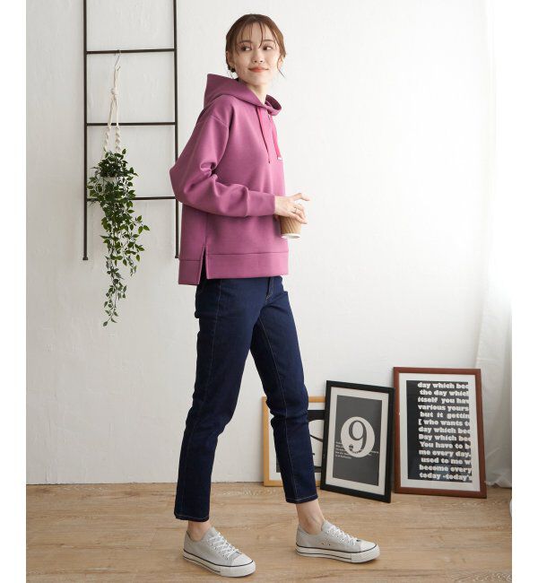 ikka「ダンボールニットフードパーカー」|パーカー|