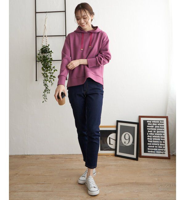 ikka「ダンボールニットフードパーカー」|パーカー|