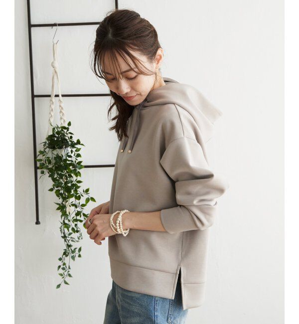 ikka「ダンボールニットフードパーカー」|パーカー|