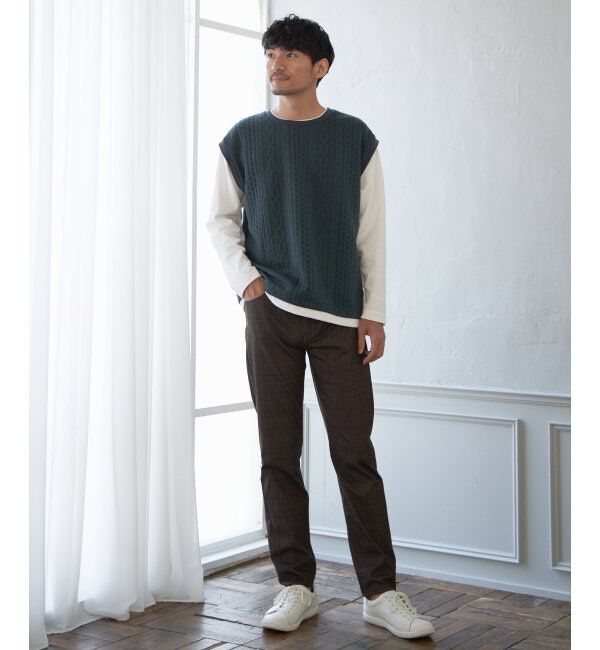 ikka「フクレジャガードフェイクベストロンT」|Tシャツ・カットソー|