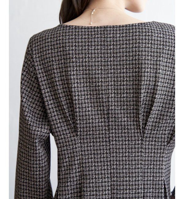 IKKA LOUNGE「カットジャガードワンピース」|ドレス|