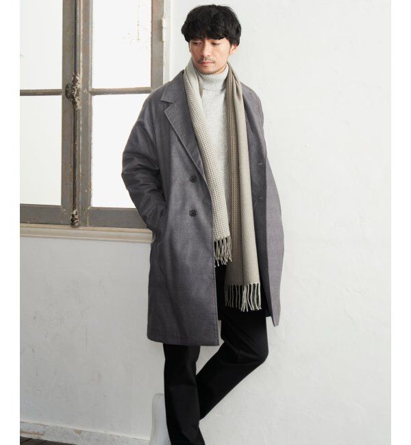 ikka「【抗菌防臭】編地切り替えワイドマフラー」|マフラー|