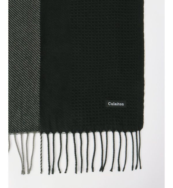 ikka「【抗菌防臭】編地切り替えワイドマフラー」|マフラー|