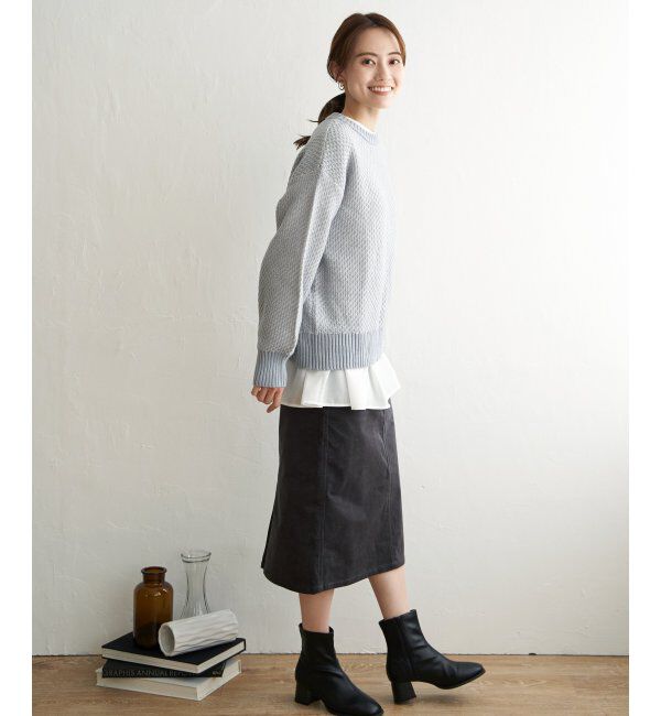 ikka「【雑誌InRed12月号掲載】バーズアイ柄ニットプルオーバー」|プルオーバー|