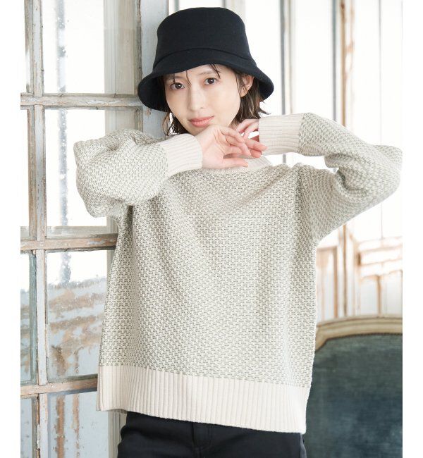 ikka「【雑誌InRed12月号掲載】バーズアイ柄ニットプルオーバー」|プルオーバー|