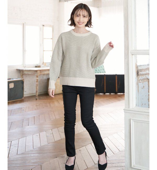 ikka「【雑誌InRed12月号掲載】バーズアイ柄ニットプルオーバー」|プルオーバー|