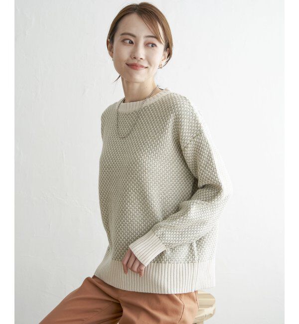 ikka「【雑誌InRed12月号掲載】バーズアイ柄ニットプルオーバー」|プルオーバー|