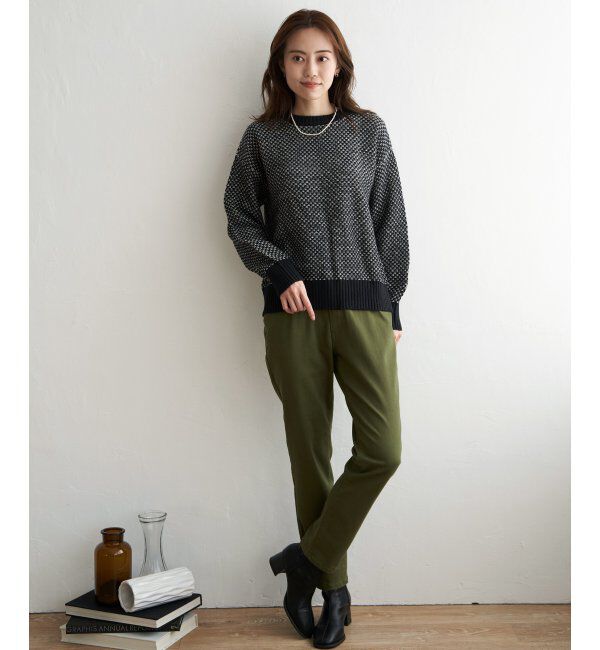 ikka「【雑誌InRed12月号掲載】バーズアイ柄ニットプルオーバー」|プルオーバー|