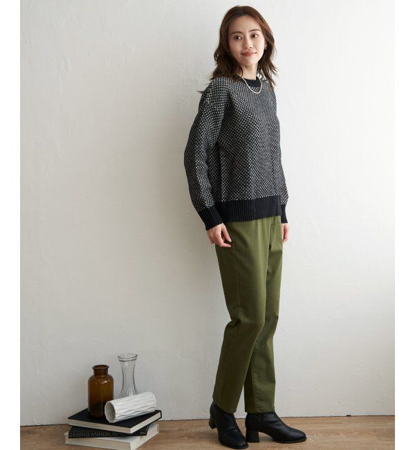 ikka「【雑誌InRed12月号掲載】バーズアイ柄ニットプルオーバー」|プルオーバー|